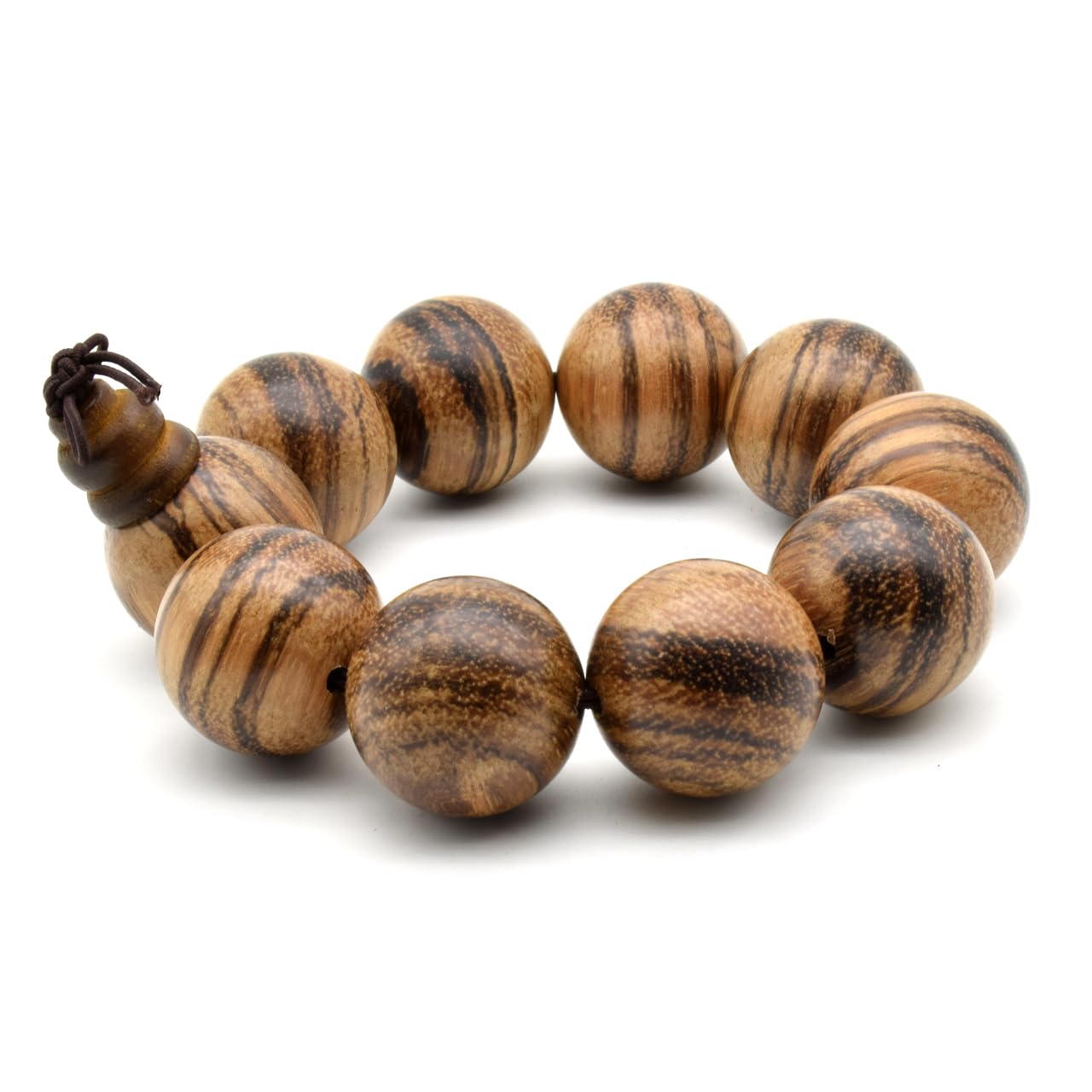 Zen Dear Unisex Natural Vietnam Agarwood Bead Buddhist Prayer Beads Japa Mala Necklace Bracelet Bead (25mm 10 beads)