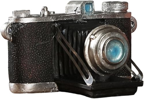 Vintage Camera Prop with Hand-Painted Retro Finish for Home Decor, Costume Photography, and Desktop Display