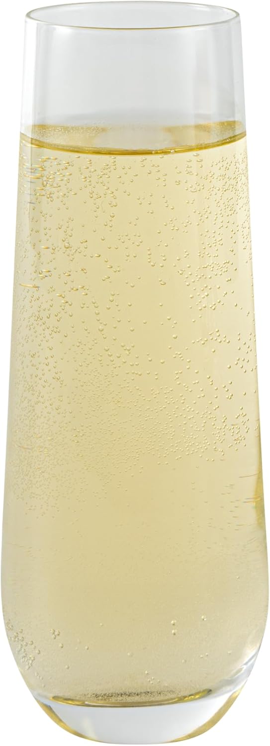 Restaurantware-Vetri 10 Ounce Champagne Glasses, 6 Dishwashable Stemless Glasses - No Lead, Durable, Clear Glass Champagne Flutes, For Birthday Parties, Weddings, And More, Serve Mimosa, Prosecco - Image 2