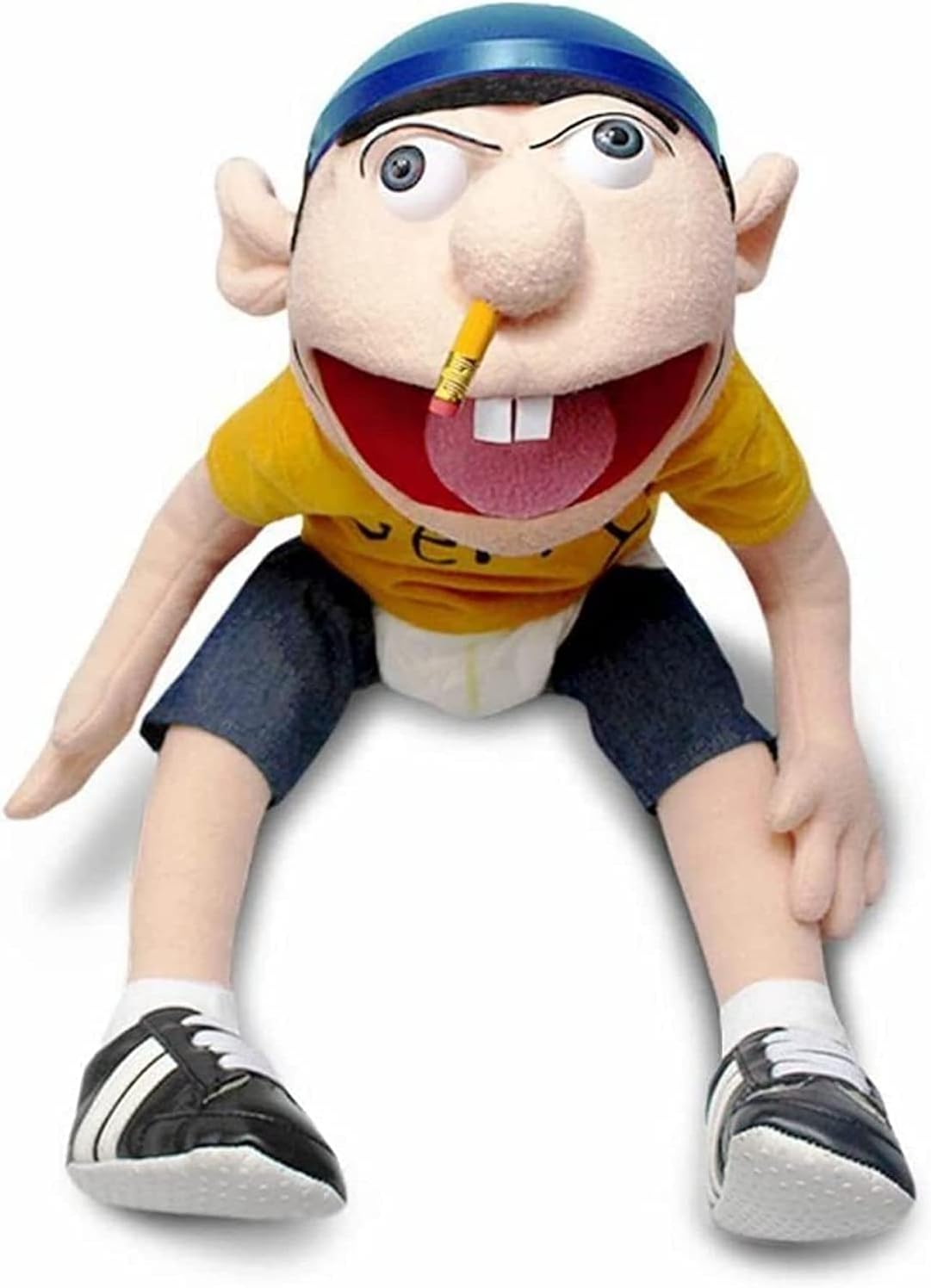 Jeffy Puppet Hand Puppet Plushie Toy 24inch Tall Funny Puppet's Toy with Working Mouth, Kid's Gift Hand Puppet for Birthday Christmas Halloween Party