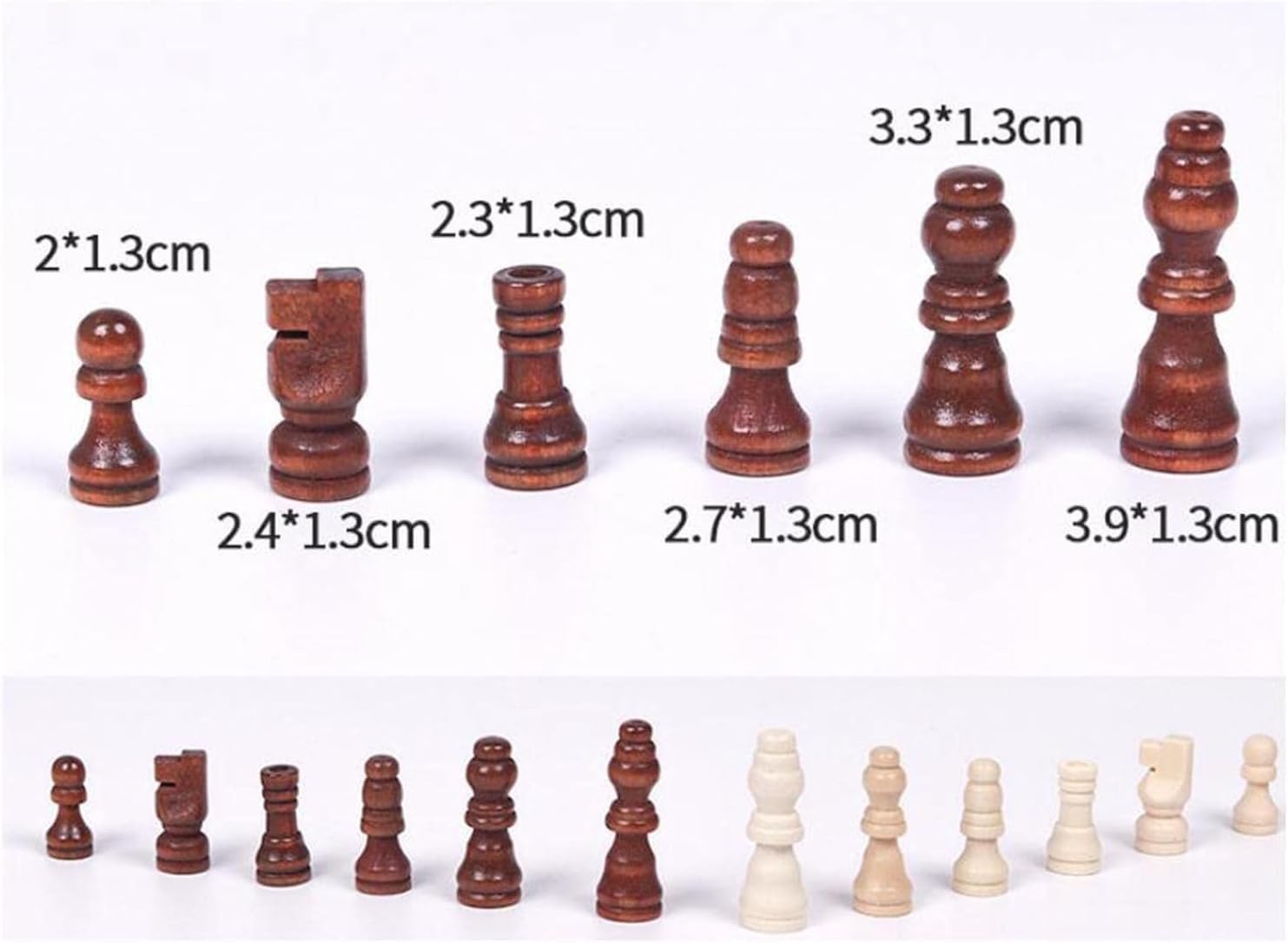 Gammaeon 32Pcs Wooden International Chess Pieces, Tournament Chess Set, No Board, Portable, Classic Staunton-Style - Image 2