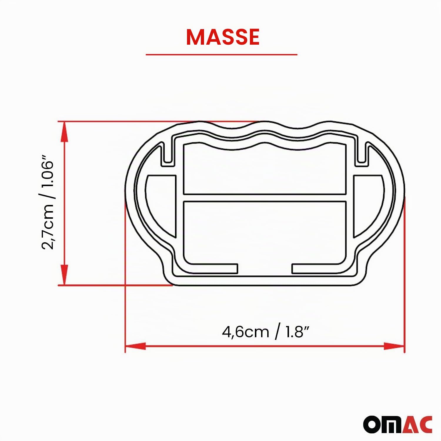OMAC Dachträger Querträger TÜV geprüft für Opel Zafira C Tourer 2011-2019 – Abschließbar (4 Schlösser) – Max 100 kg – Robuste Befestigung Silber