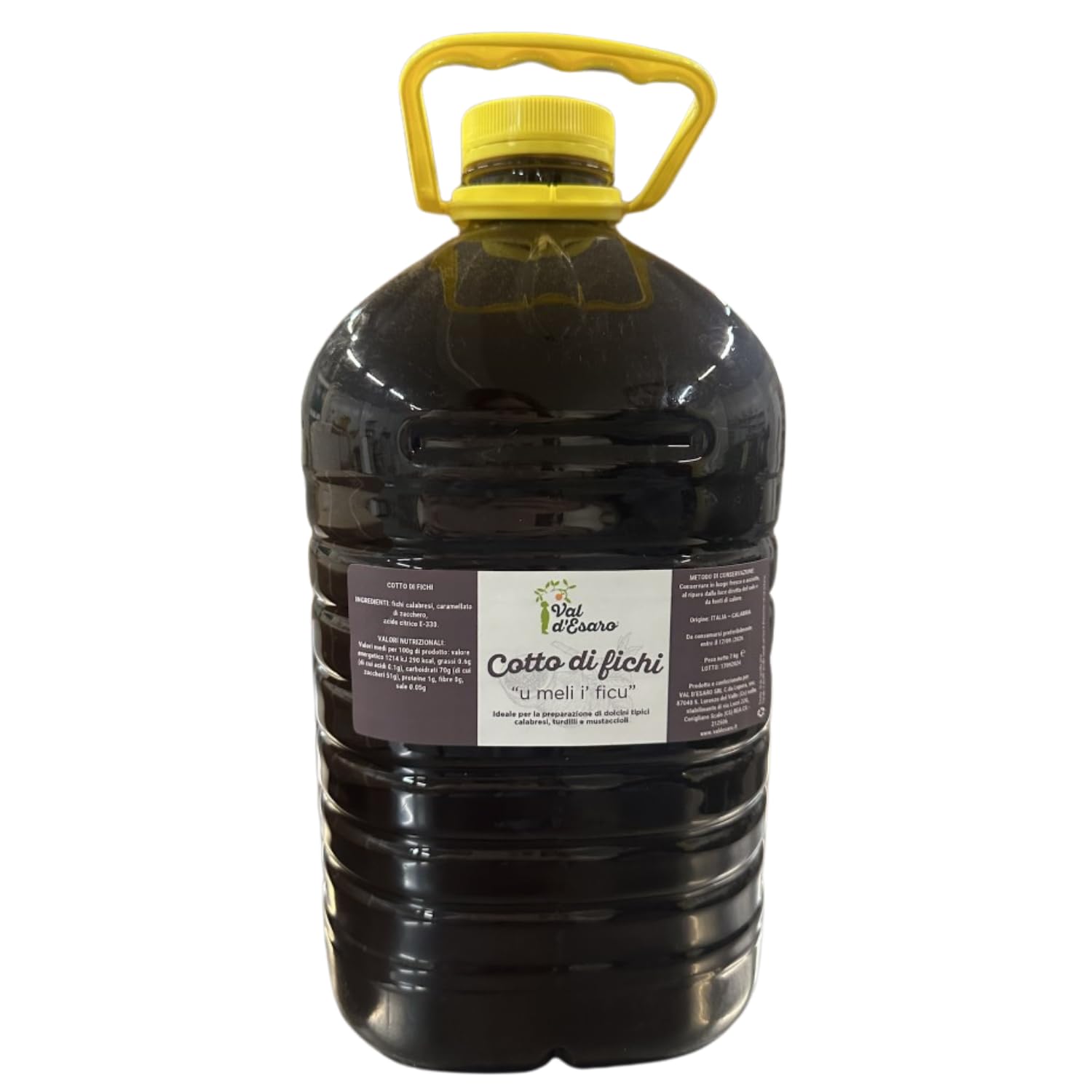 Miele di Fichi - Melassa di Fichi Tradizionale Calabrese 7Kg - Dolcezza Intensa per Dolci e Formaggi - Prodotto Artigianale di Calabria - Val D'Esaro