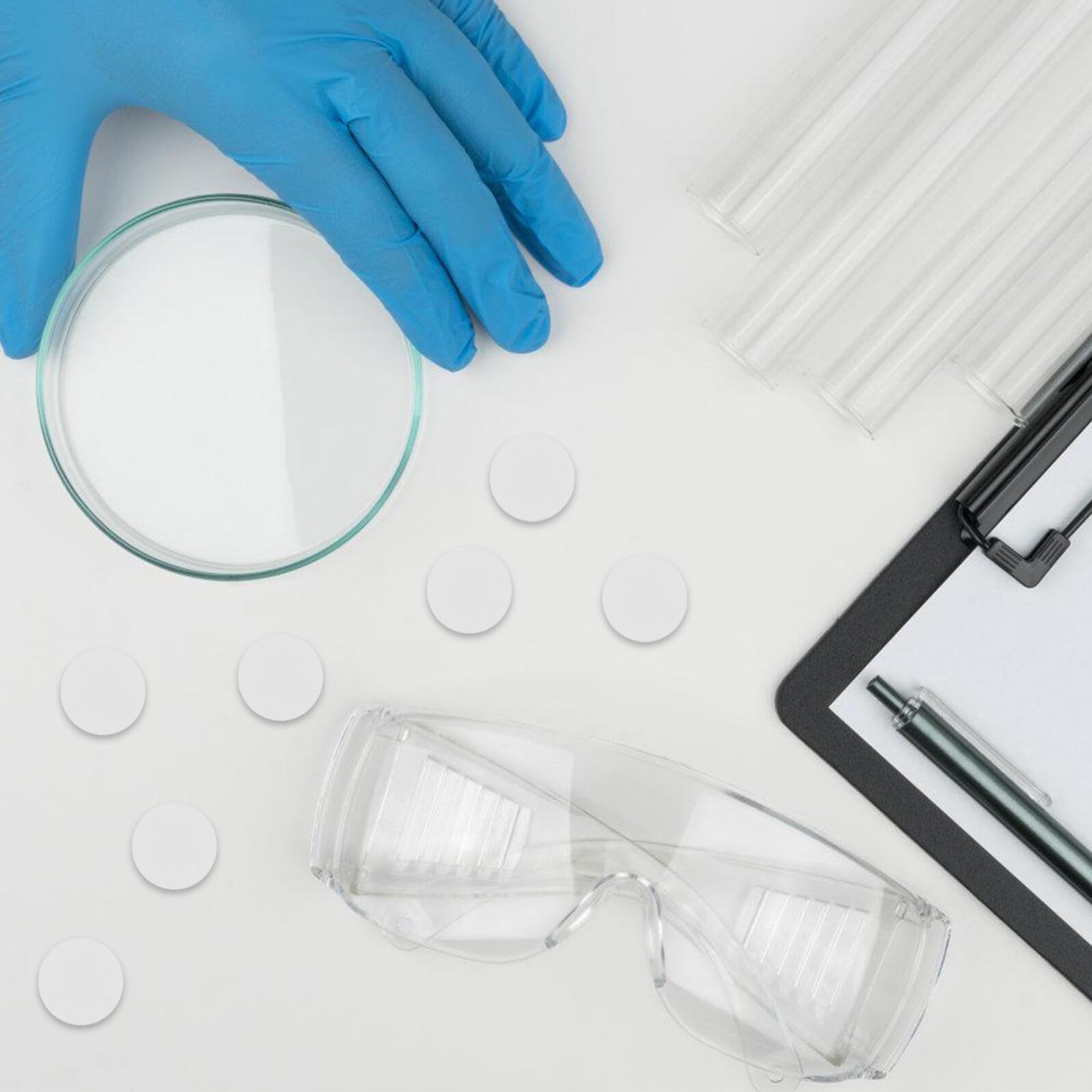Disques Filtrants Adhésifs 100 Pcs en Eptfe pour Bocaux Mycologiques | Blanc, Résistant à Chaleur, Compatibilité, Cycles Prolongés pour Couvercles Percés de Bocaux