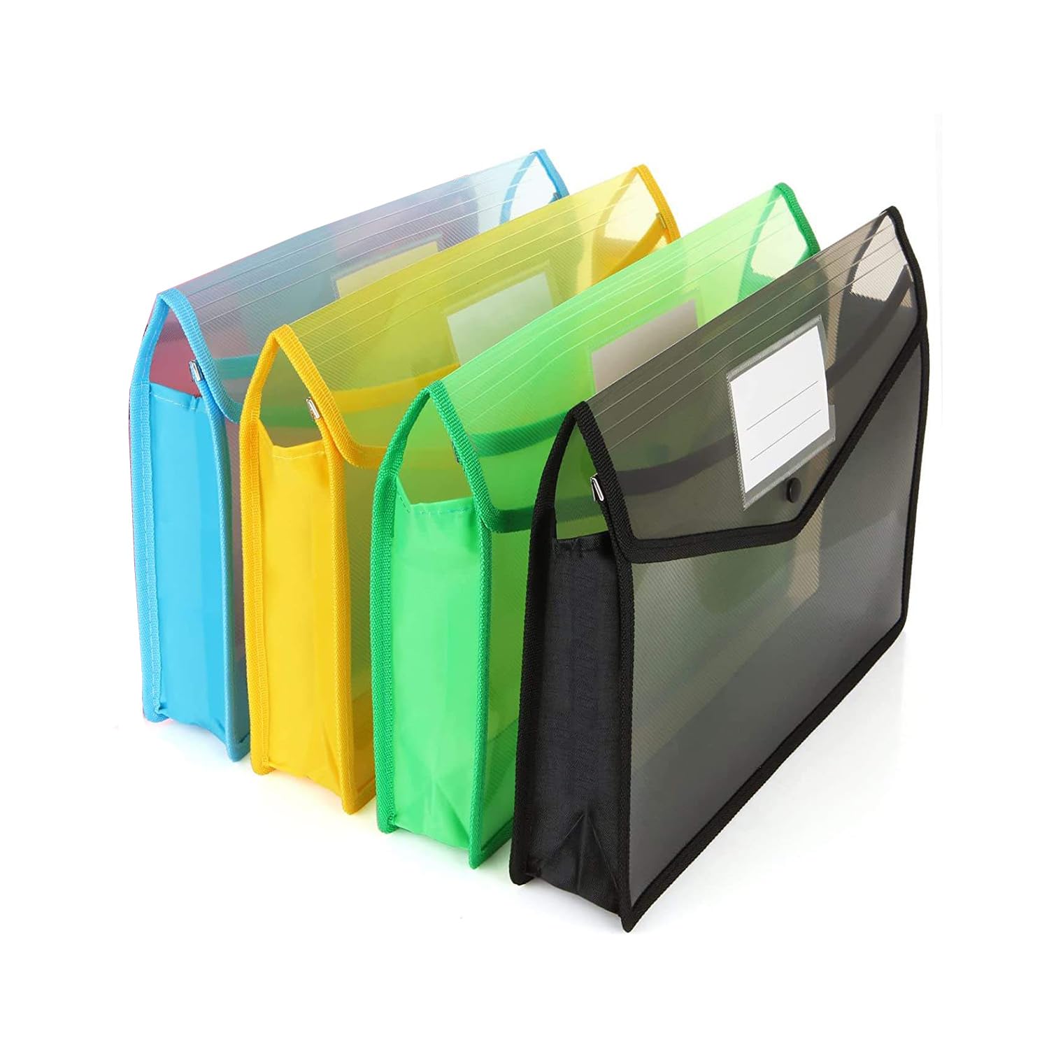 SB Grand A4 FS Poly Plastic Envelope Expanding File Wallet Organizer Documents Pouch Pack of-4