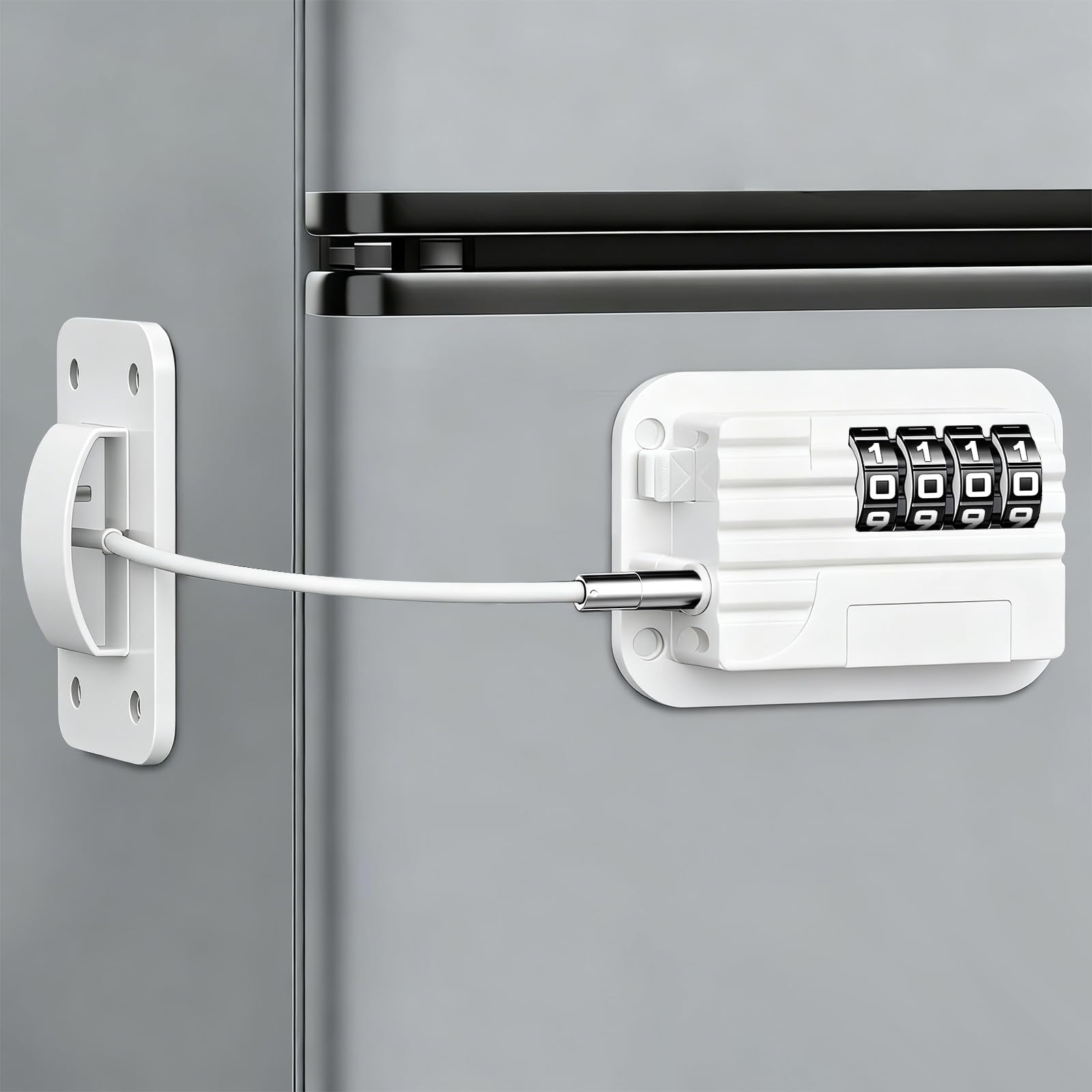Flintronic Kühlschrank Schloss mit Code Ohne Bohren, Kühlschrank Kombinations Schloss, Selbstklebend Schubladen Schrankschloss, Kühlschrankschloss für Kinder, Kleinkinder und Erwachsene