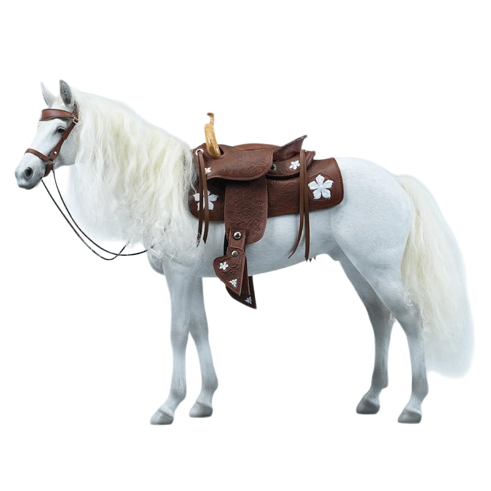 YXCQHZM Horse Model Figurine Realistic White Horse Figurine Horse Model Figurine Realistic White Horse Statue (E)