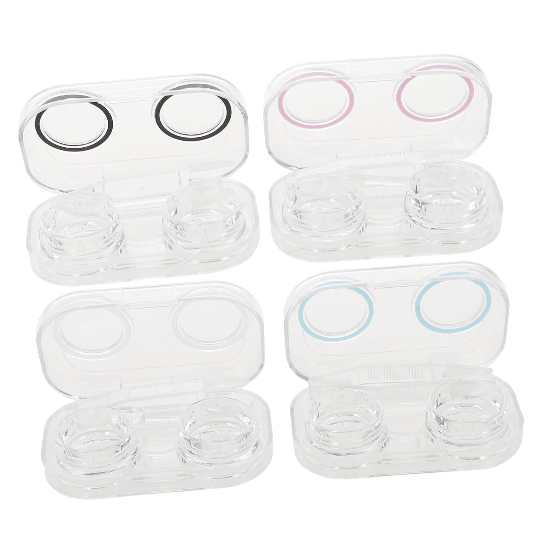 Healvian Confezione Da 16 Pezzi custodia per lenti a contatto astuccio tascabile astuccio per la pulizia del contatto oculare scatole portaoggetti storage box organizer per lenti cosmetiche