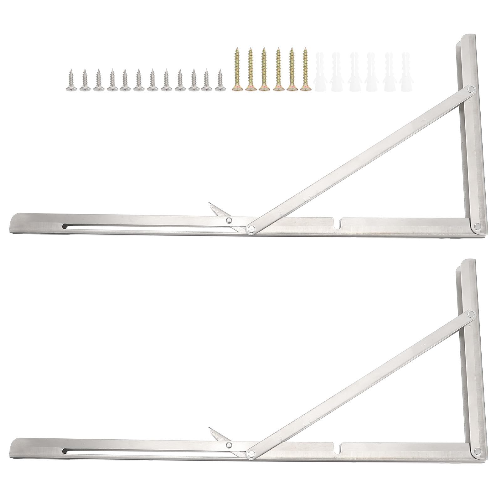 Supports rabattables inox pour réparer un plan de travail instable et optimiser l'espace