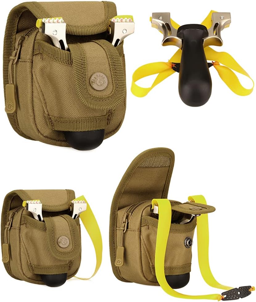 CREATOR Tactical Slingshot Ammo Pouch, 2 in 1 Hunting Catapult Ammo Steel Balls Bearings Bag Utility Gadget Gear Pack