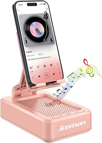JTEMAN Altavoces Bluetooth inalámbricos portátiles con soporte para teléfono, regalos para mujeres y hombres, cumpleaños de Navidad para mujeres y