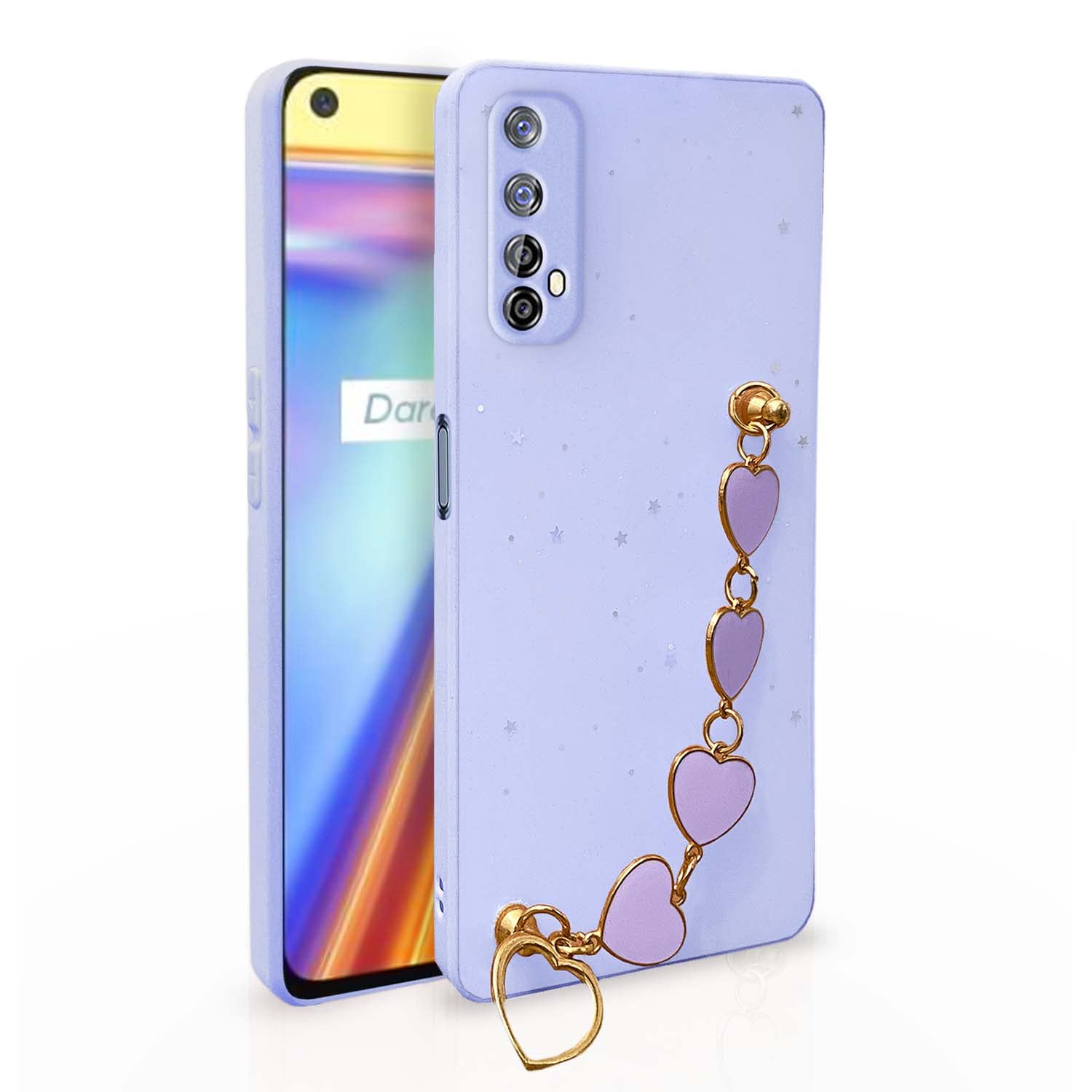Pikkme Realme 7 / Narzo 30 4G / Narzo 20 Pro Back Cover for Girls | Heart Shaped Metal Chain Blocks | Sparkling Soft TPU | Case for Realme 7 / Narzo 30 4G / Narzo 20 Pro (Purple) (B0C2VNS1LR) Amazon Price History, Amazon Price Tracker