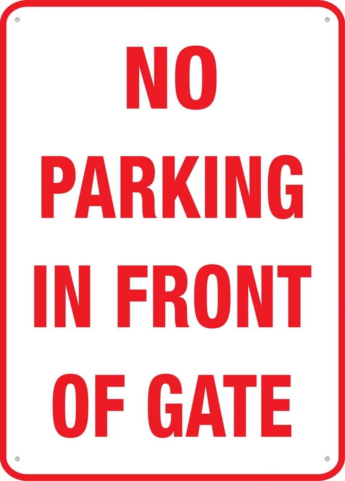 peiyeety No Parking In Front Of Gate Outdoor Aluminum Sign 8"x12" UV Ink Printed for House & Business​