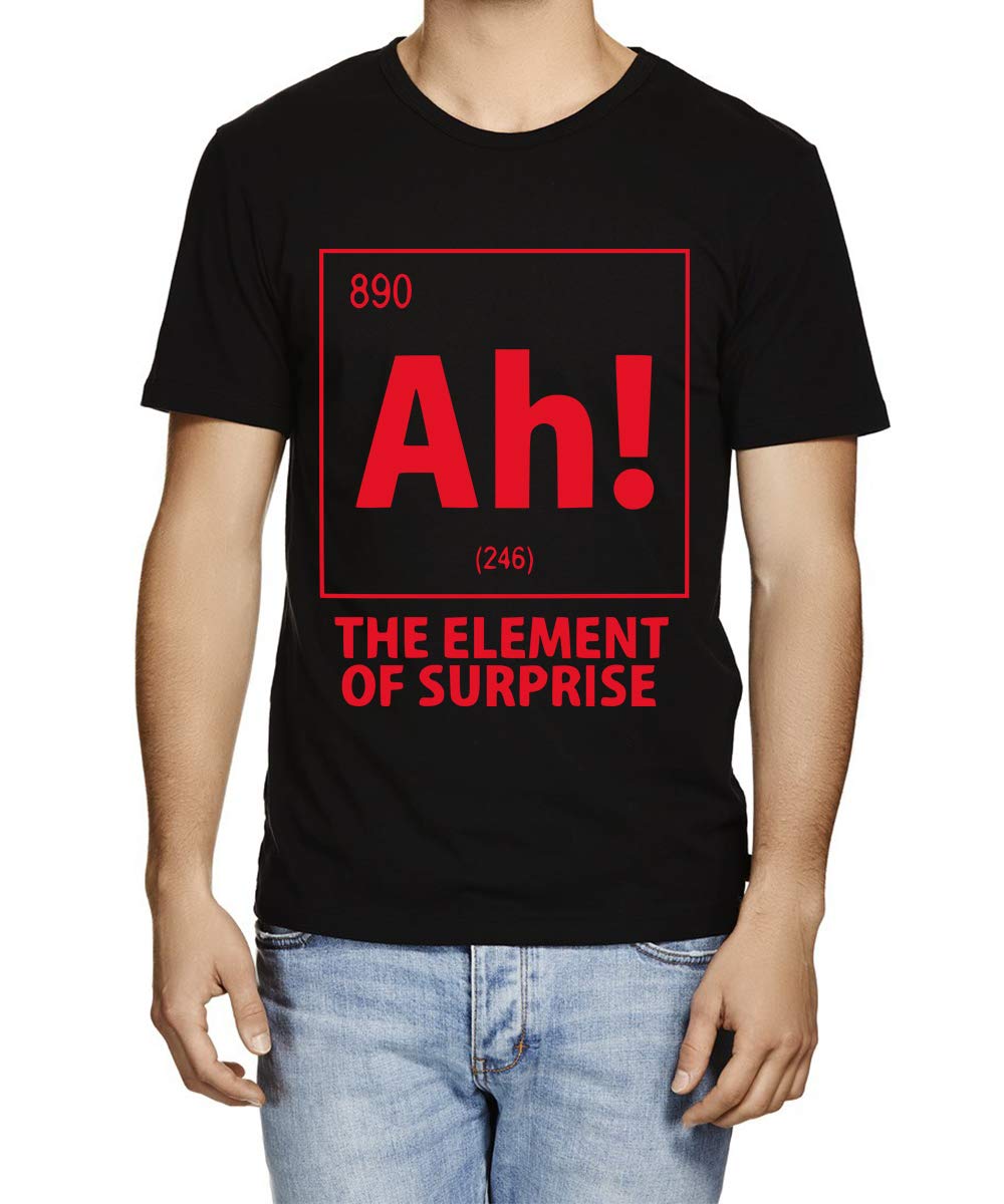 caseria Men's Cotton Printed T-Shirt -Ah Element of Surprise | 100% Cotton | Half Sleeves | Regular Fit | Printed | Round Neck | Graphic T Shirt-picture-24