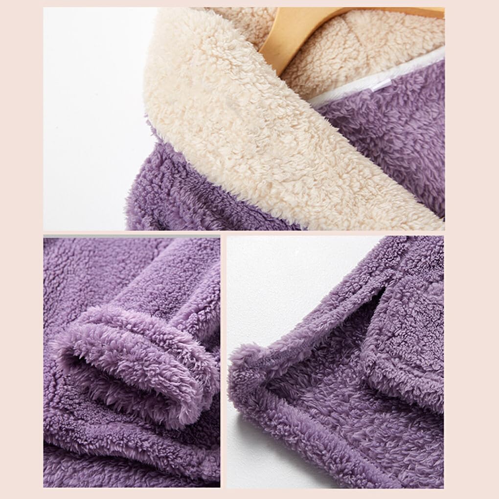 Stai Comodo con Gli Indumenti da Notte in Raso per la casa | Morbido e Confortevole per Le Donne Set Pigiama Invernale in Velluto Caldo Poliestere Resistente