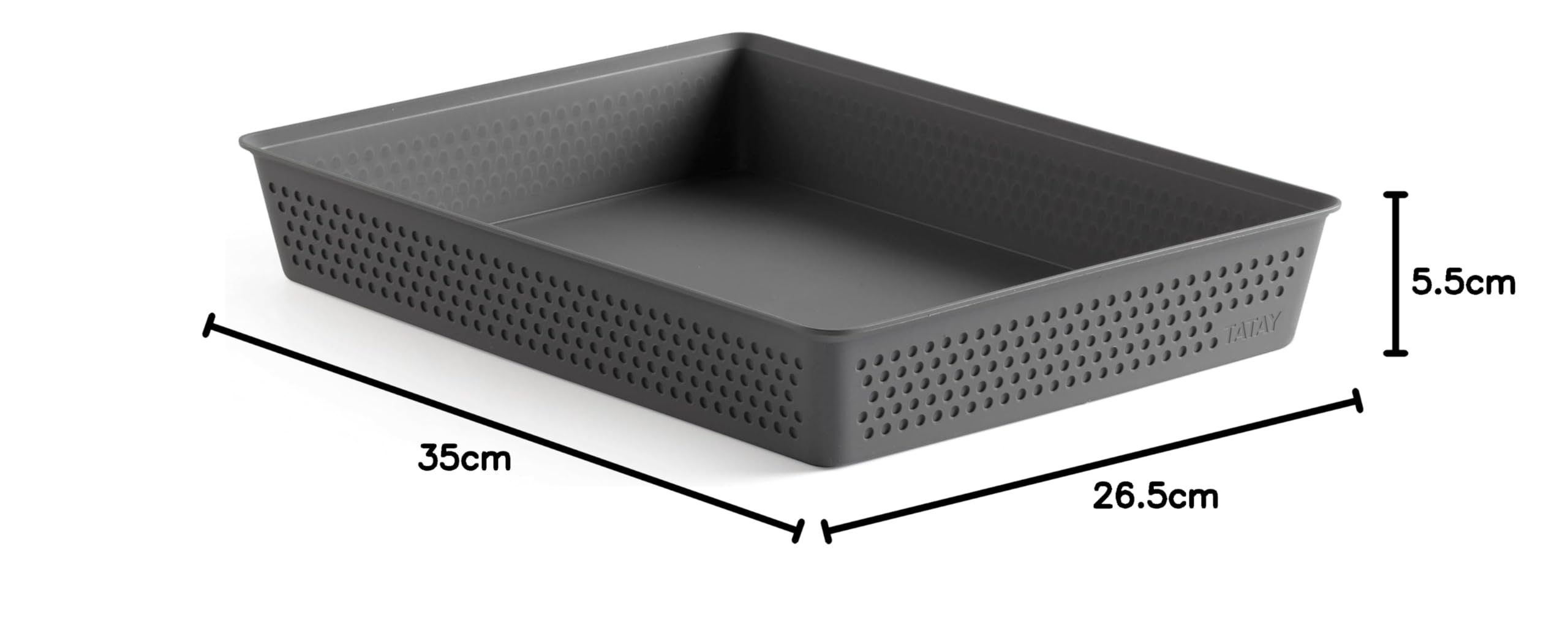 Caja Organizadora A4 Bohol Plástico Reciclado Libre de BPA 26,5x35x5,5 cm Gris