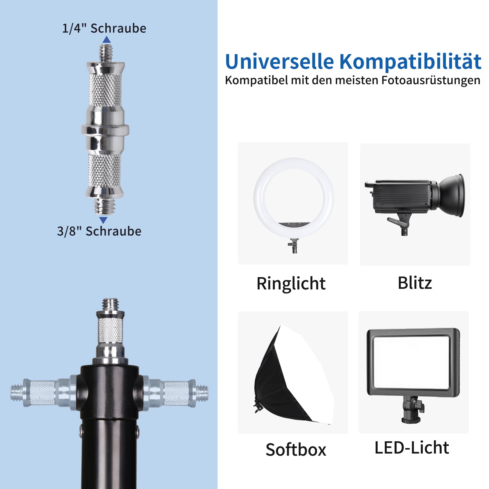 2er-Pack Wandmontage dreieckiger Ausleger Boom Arm 180cm, Ringlichthalterung, Deckenlichtständer, 180° Flexible Drehung für Studio-Videolicht, Blitz, Fotografie, Softbox, Reflektor