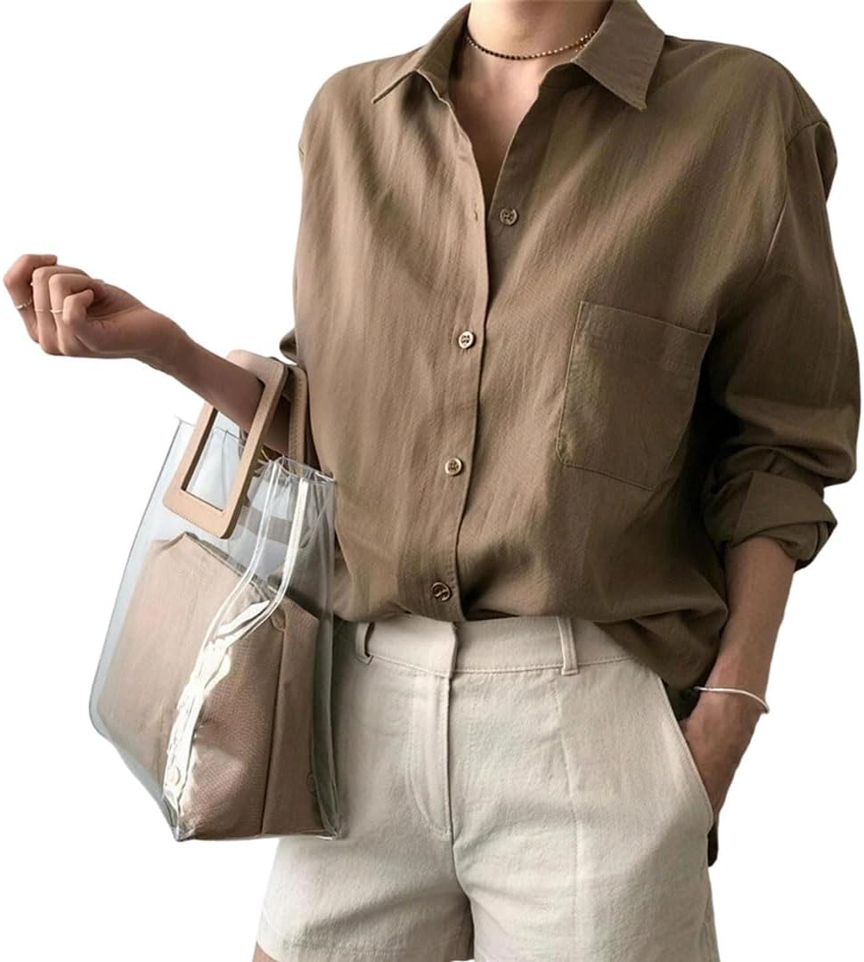 Women's Linen Button Down Shirt and Shorts Set Summer Vacation Resort Ready
