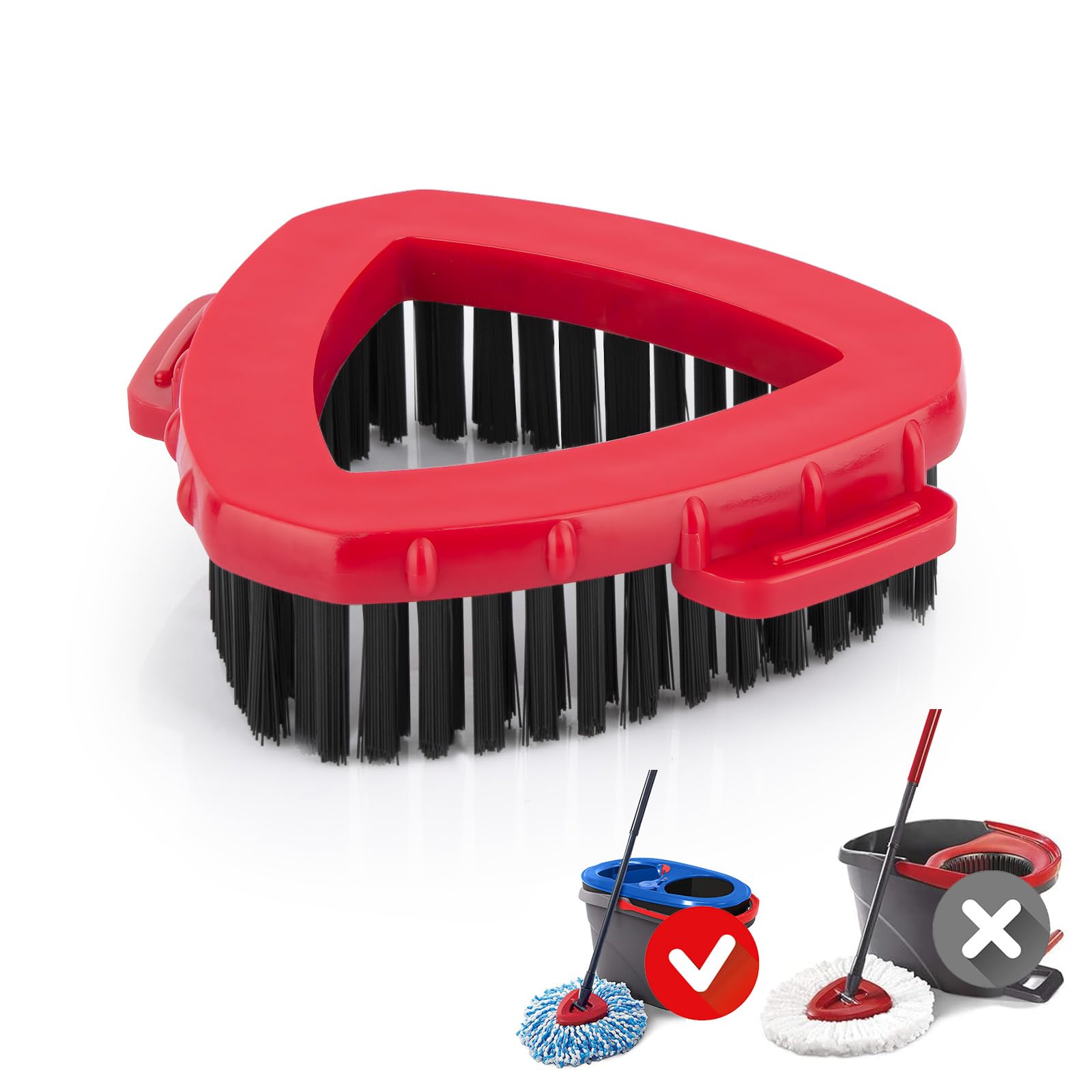 MXZONE Scrubber Mop Head Compatible with O Cedar RinseClean 2 Tank System, Spin Mop Scrub Brush Head Replacement, Hard Bristle Bathroom Cleaning Brush