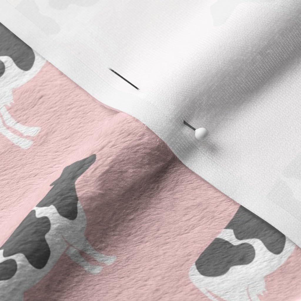 Spoonflower Fabric - Cows Pink Farm Girl Cow Nursery Country Printed on Minky Fabric by The Yard - Sewing Baby Blankets Quilt Backing Plush