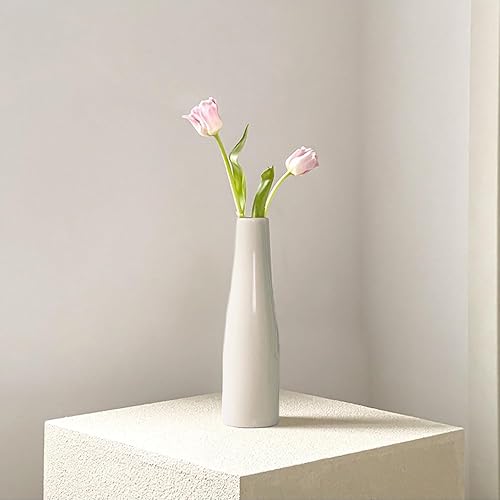 Miniatura 5 de LIZOFER Juego de 10 jarrones pequeños de cerámica blanca moderna para sala de estar, dormitorio, 5.51 pulgadas, jarrones minimalistas para