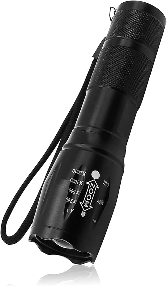 Torcia LED COSOOS 1000 Lumen - Zoomabile, 5 Modalità, Con Fondina, Per Outdoor Ed Emergenza - Foto 8