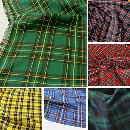 50cm TOLKO Modestoff Dekostoff kariert | Tartan Schotten-Karo Stoff | Schottland Klassiker zum Nähen Dekorieren | Blickdicht, knitterarm | 150cm...