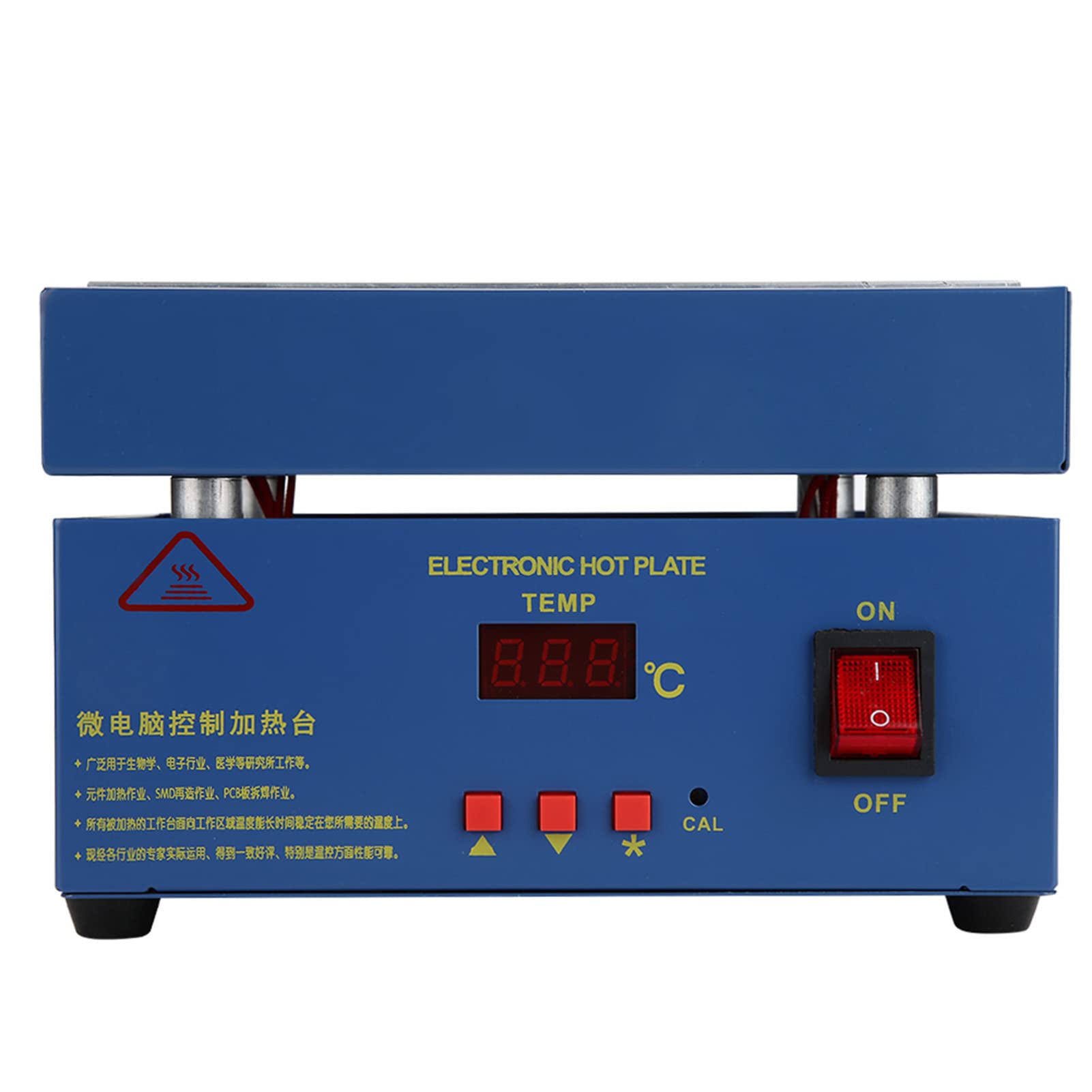 Tyenaza Placa calefactora de microordenador LED de 200x200mm, Placa calefactora eléctrica, Placa de Laboratorio de Calentador de estación de precalentamiento 110/220V CA 800W(EU Plug 220v)