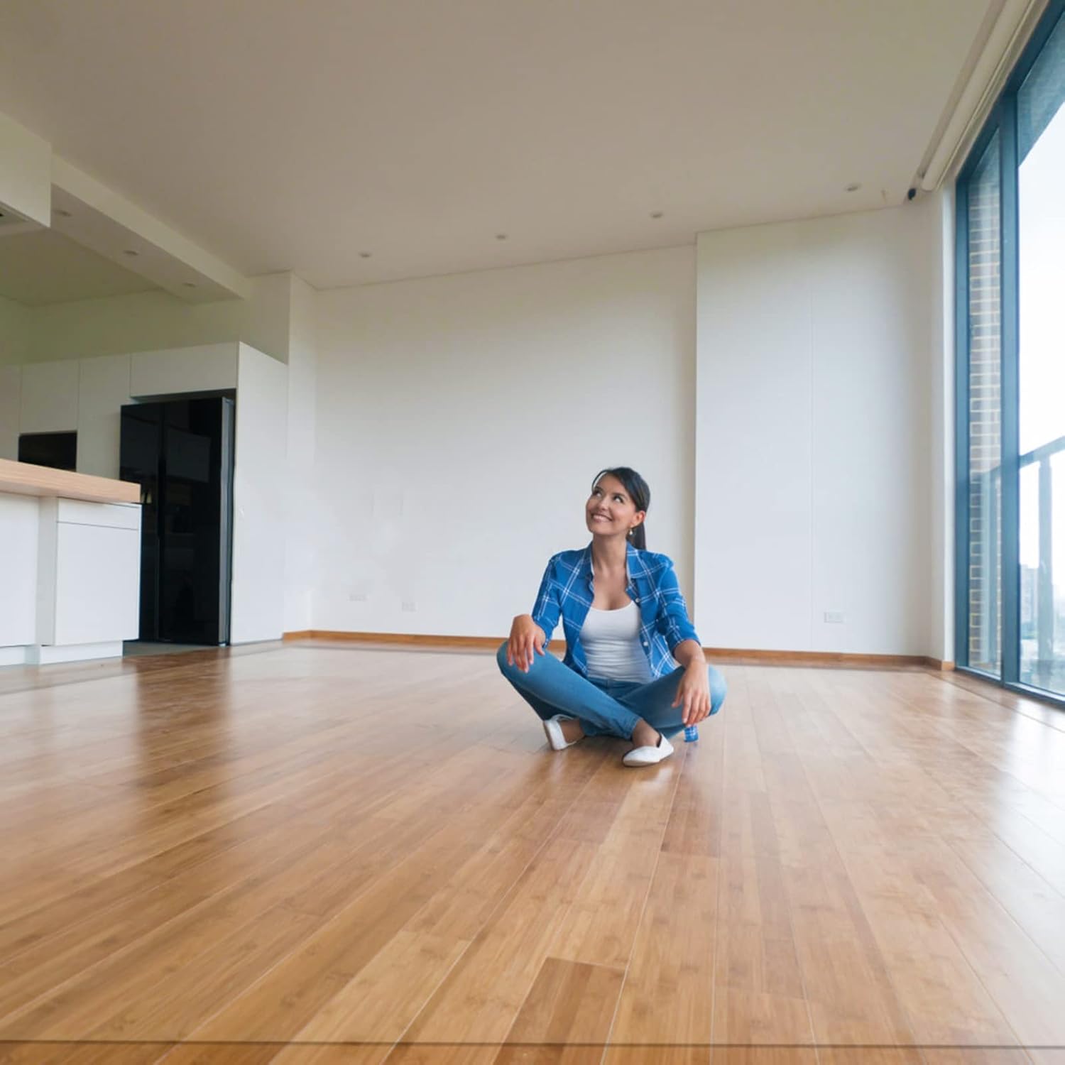 Vinyl Floor Protector Mat - Clear Plastic Chair Mat for Low Pile Carpet and Rugs, Non-Slip, Waterproof, Heavy Duty Pad for Home and Office Use