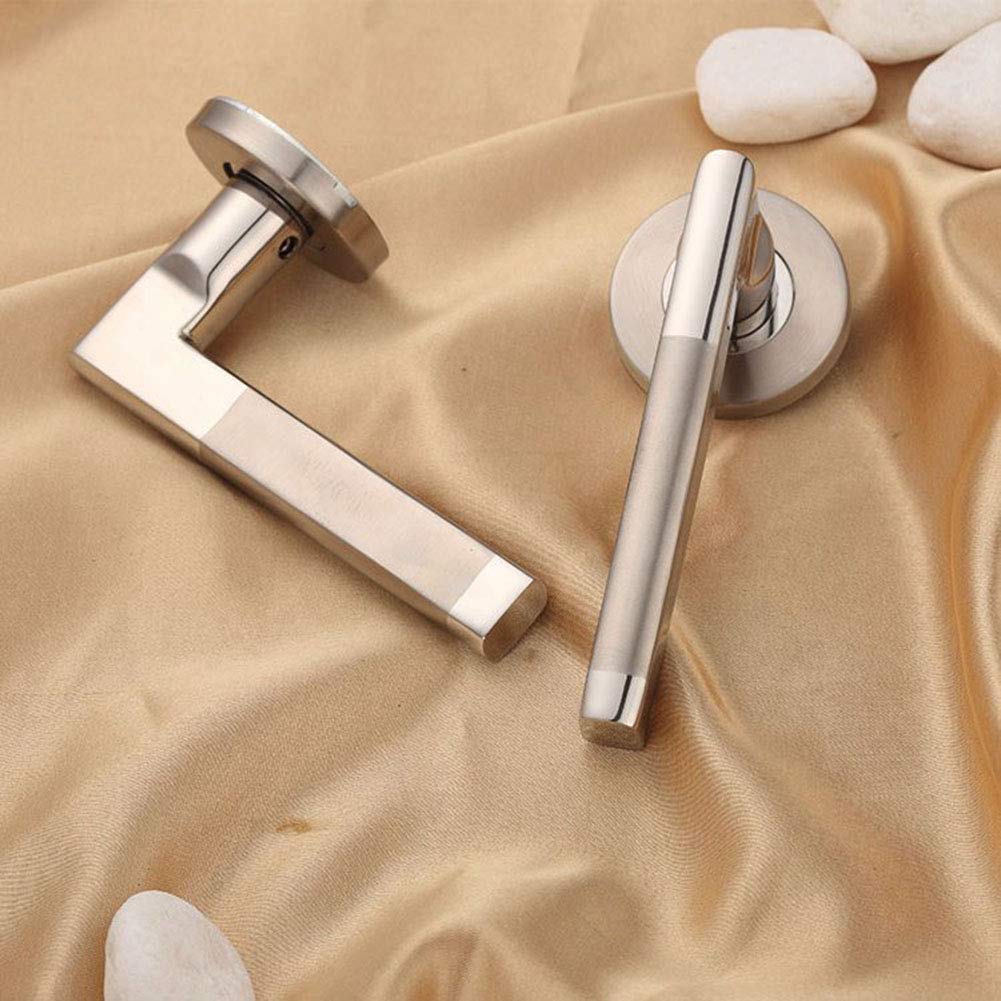 AWSW Door Handle Stainless Steel Bedroom Door Lock Mechanical Mute Handle Lock Indoor European Style Door Handle Solid Wood Door Lock Handle Set