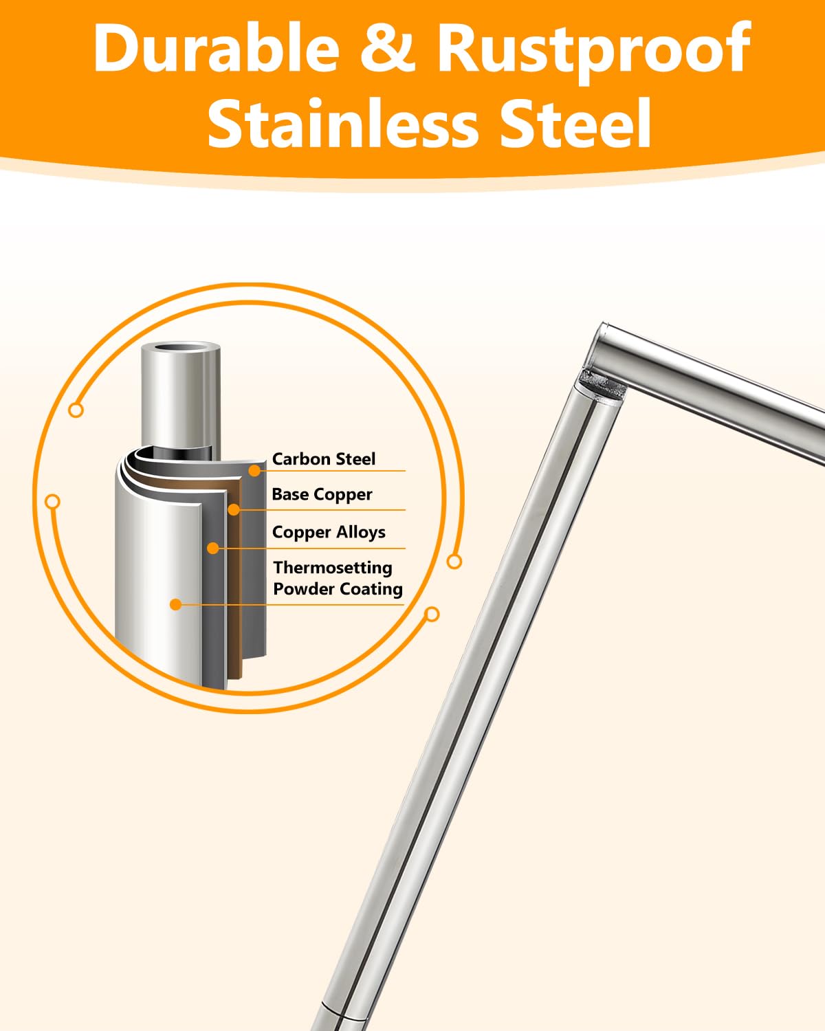 Toilet Paper Holder Stand, Stainless Steel Free Standing Toilet Paper Holder with Reserve for Bathroom, Modern Toilet Paper Stand, Chrome, YOFOVI — Amazon image 2