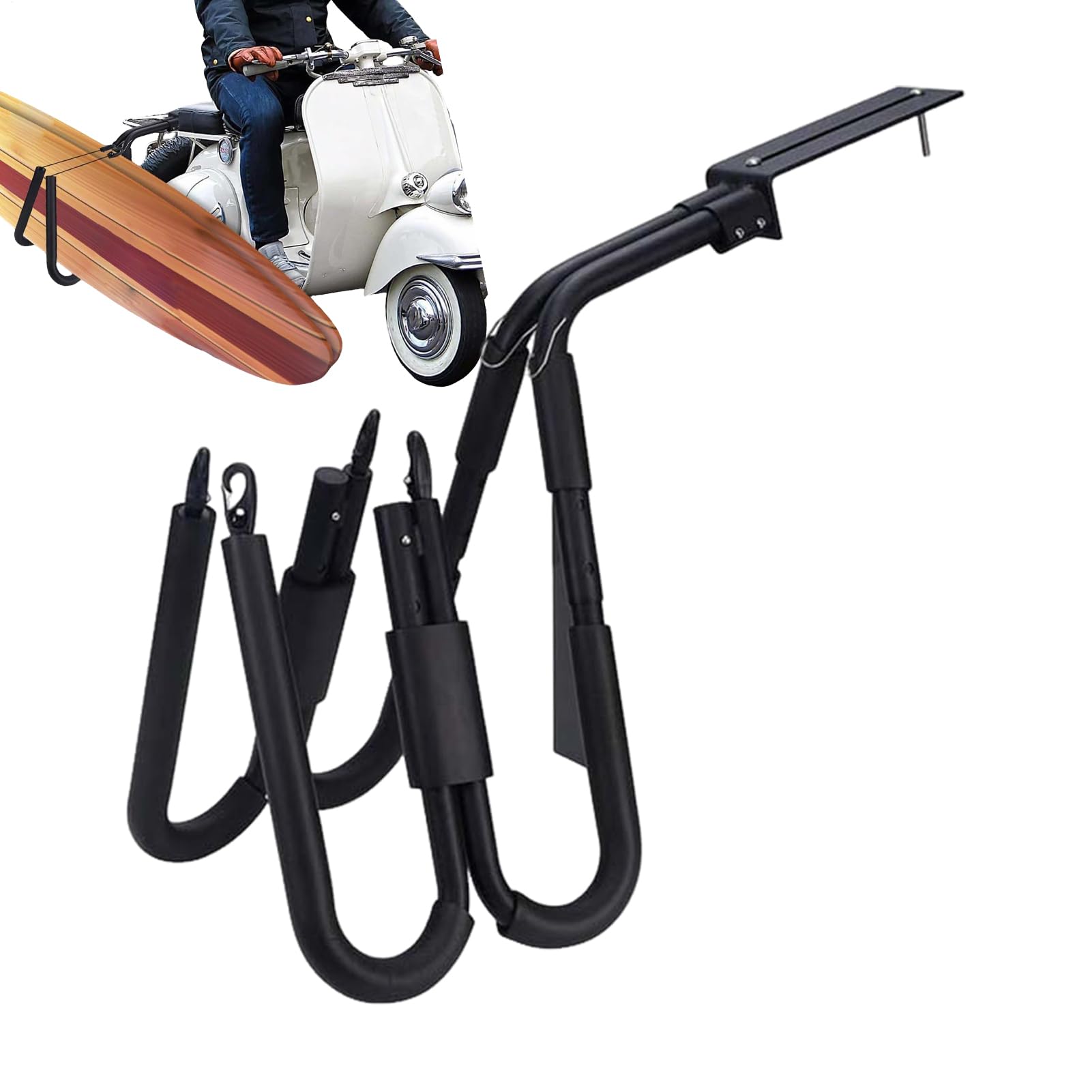 Portátil Soporte Para Tabla De Surf En Moto Soporte Ajustable Y Portátil | Portasurf para Bicicleta Portátil Para Scooter Motocicleta Y Bicicletas De Carretera O