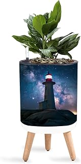 8.7" Planter with Stand Lighthouse Indoor Self Watering Plant Pot with Legs Water Inlet & Water Level Indicator Lazy Flower Pot Boho Decor