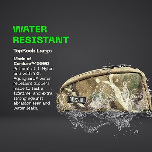 Miniatura 10 de PACK2RIDE Onedrop - Bolsa para marco de bicicleta, bolsa de bicicleta de tubo superior, impermeable y estable, bolsa de bicicleta con cubierta para