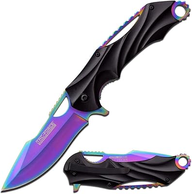 Tac Force Linerlock Assisted Opening Rainbow,Black