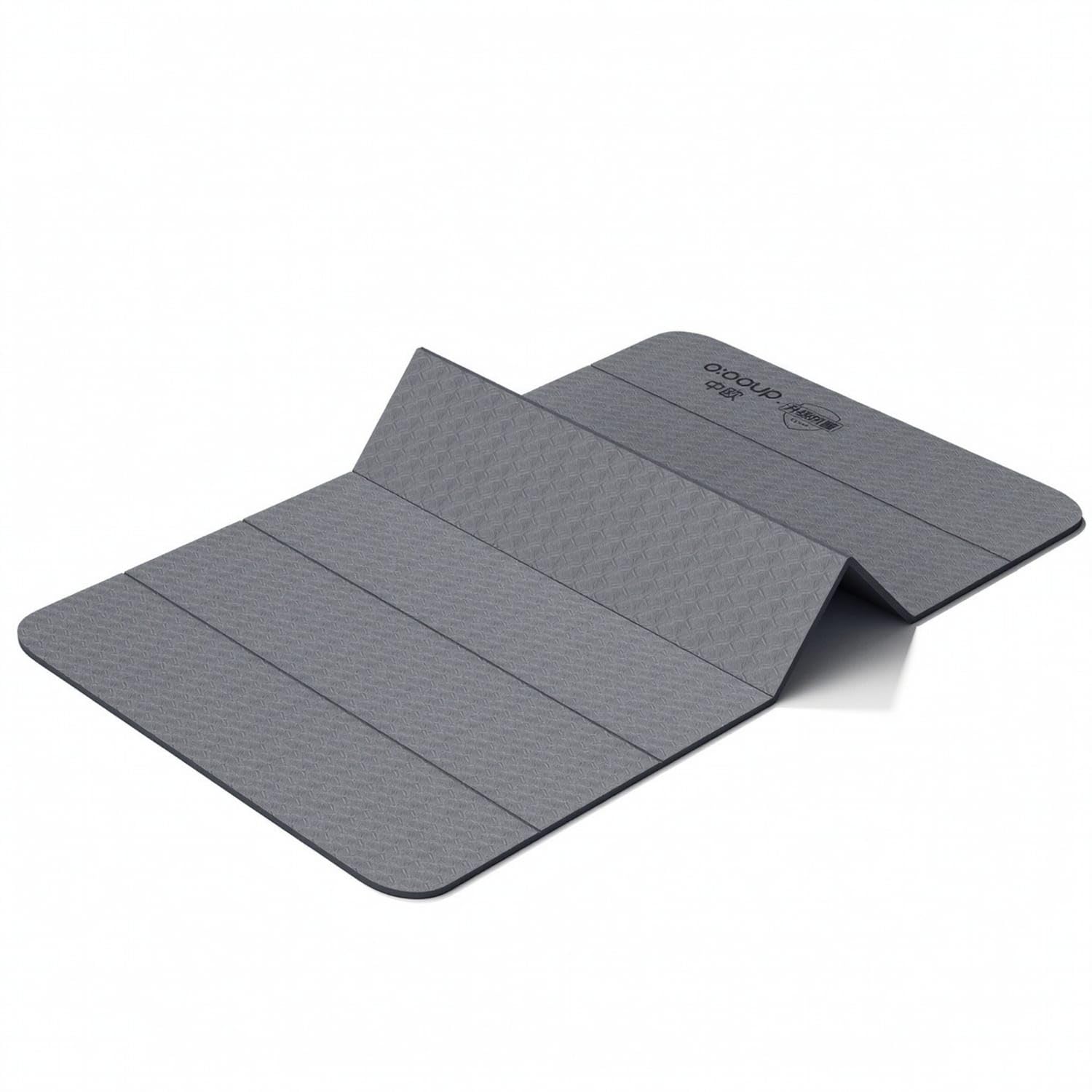 Space-Saving Foldable Fitness Mat Portable Folding Fitness Mat Textured Non-Slip for Beginners, Home Workouts, Stretching, Travel, Gray, 185 * 80cm 6MM-image-21