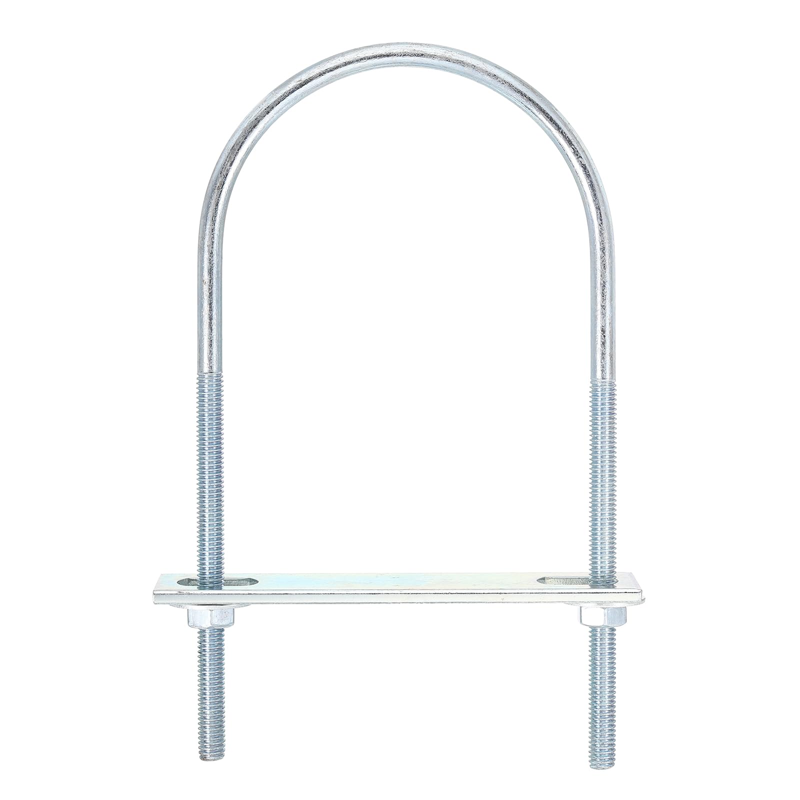 QUARKZMAN Bulloni a U Rotondi, 8 Set 76mm Larghezza Interna 150mm Lunghezza M6 Bullone a U in Acciaio al Carbonio Zincato con Dadi e Piastre, per Rimorchi Nautici