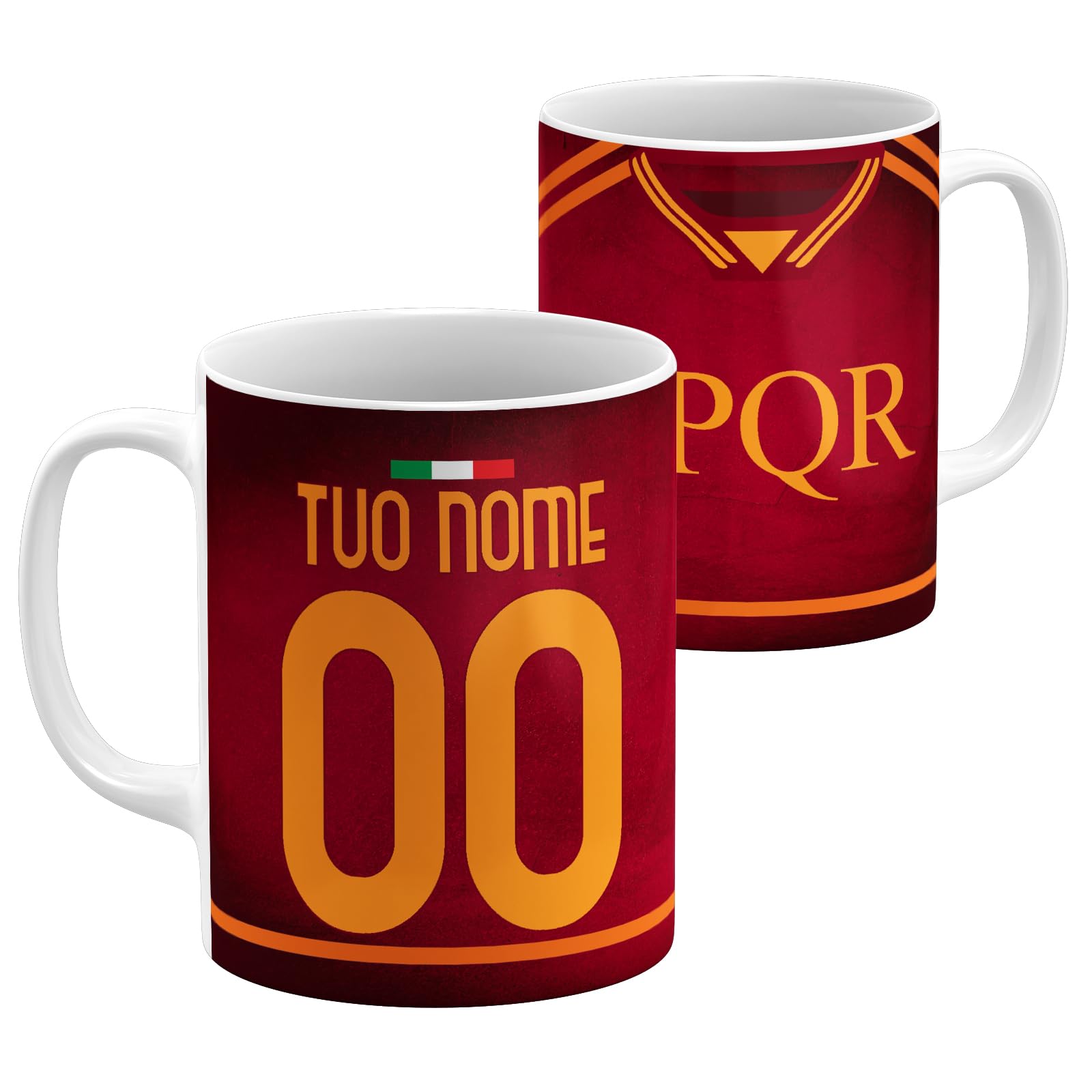 Tazza Personalizzata Tifosi Romanisti Ceramica Mug Regalo Squadre Campionato Italiano