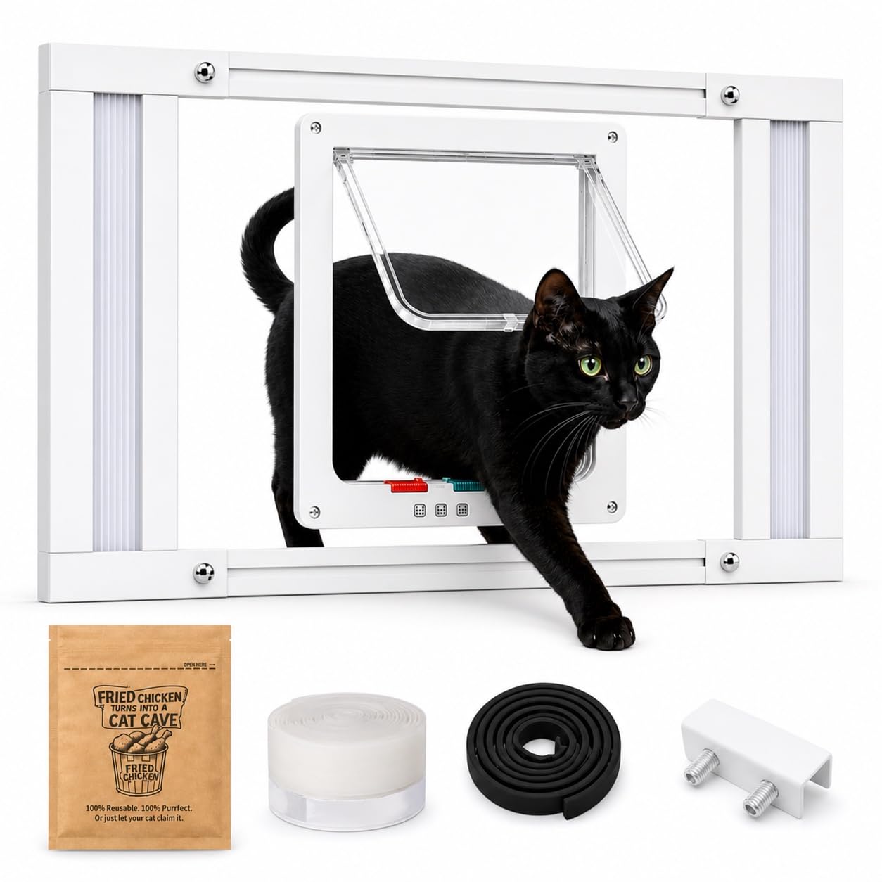Amazon.com : JUBITAIL Window Cat Door Insert for Vertical Sash
