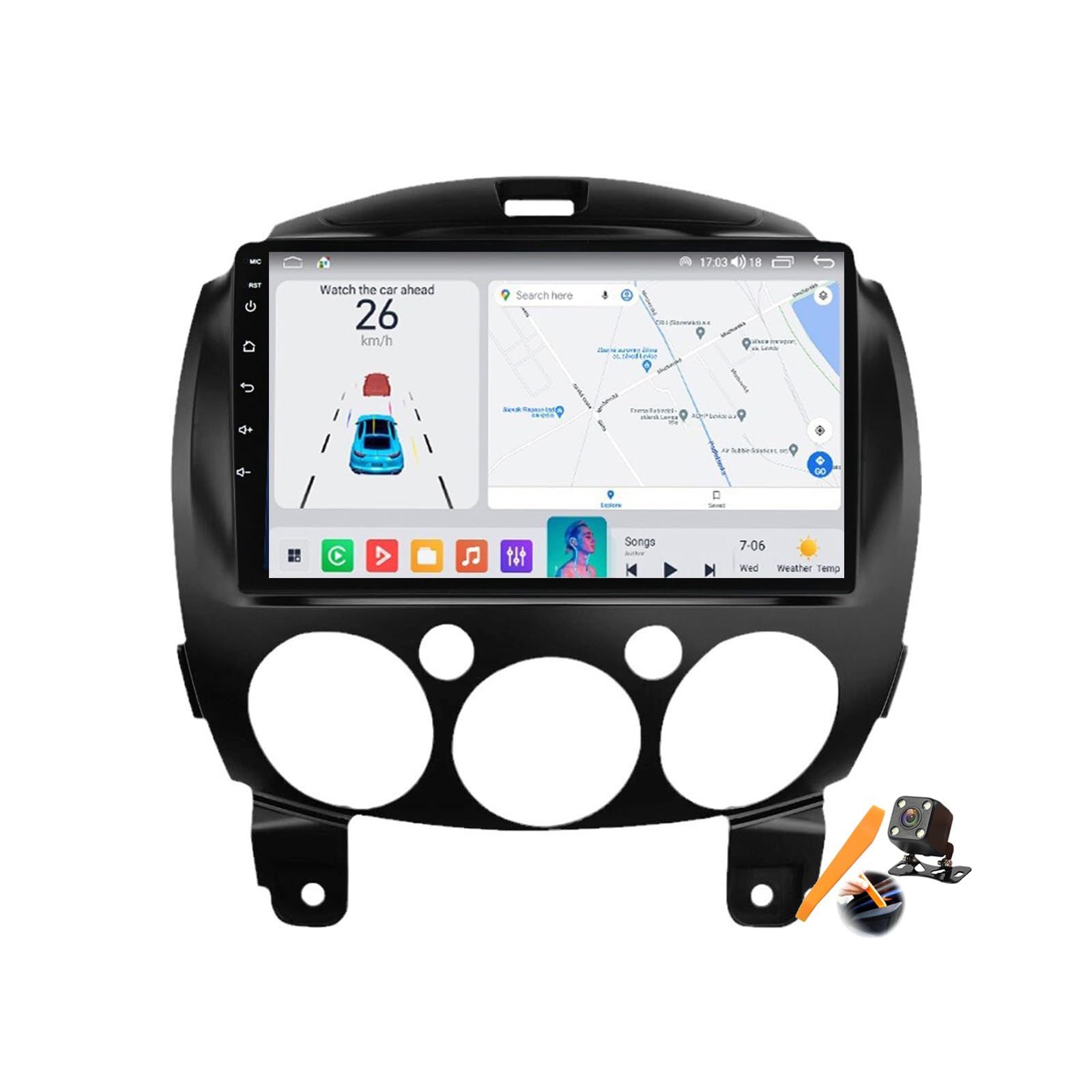 Radio GPS Mazda 2 Pantalla 9 Pulgadas con Android 15.0 y Bluetooth Multimedia 8