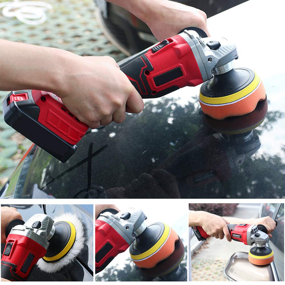 LB Tools Polijst set 10 delig 80mm polijstschijven velcro steunschijf 75mm met boormachine adapter