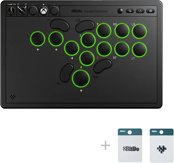 8BitDo All-Button Arcade Controller for Xbox Series X|S, Xbox One & PC – 2.4G Wireless, Low-profile Mechanical Switches, Programmable Buttons, Hot-swappable PCB, RGB Lighting - Officially Licensed