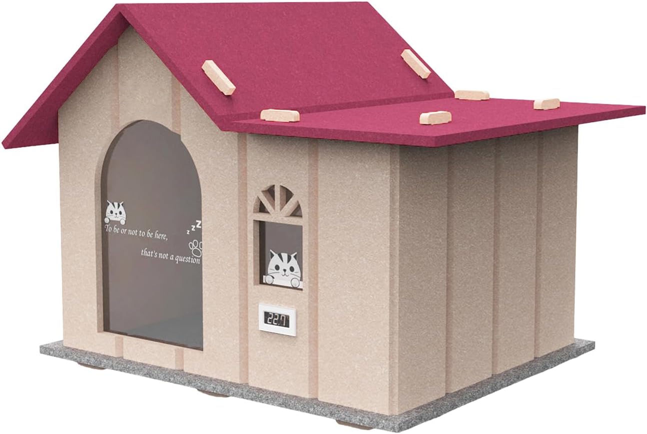 Smart Thermostat Cat House - Electric Cooling & Heated Cat Bed for All Seasons, Portable Air Conditioned Cat Cave, Indoor Cat Bed