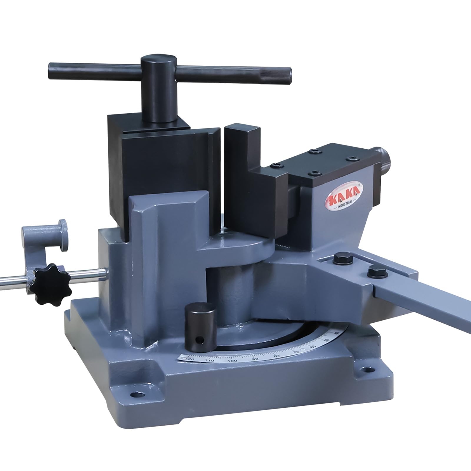 KAKA INDUSTRIAL Universal Bender, 120 Degree Manual Metal Bender, Strip Steel, Flat Steel, Round Steel Rod Bender, Hot and Cold, Bar Bending Machine
