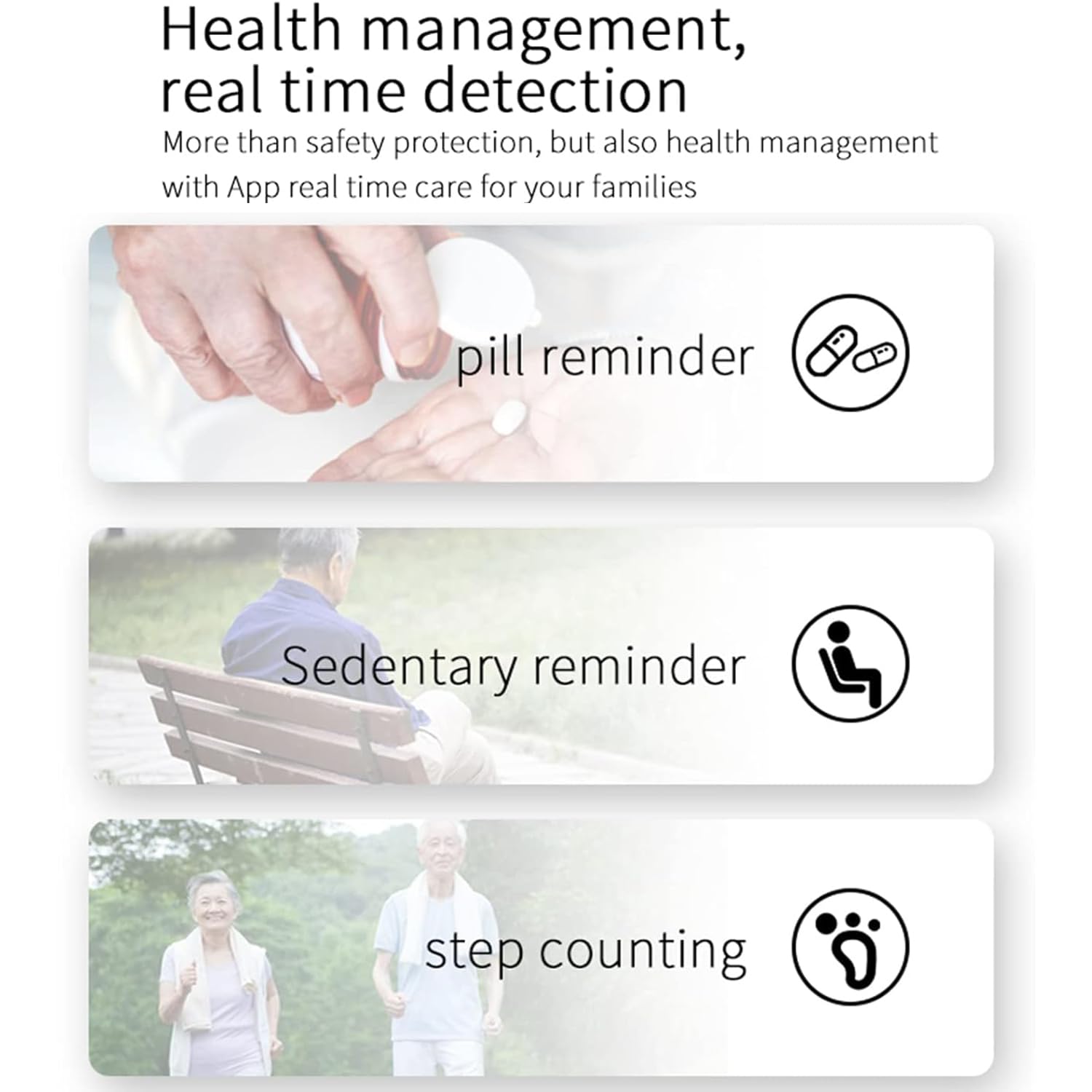Mini Pendente del Localizzatore GPS, Sistemi di Allerta Anziani, Chiamata Vocale 4G, Pulsante di Emergenza Touchscreen + SOS, Promemoria dei Farmaci, Gestione della Salute, per Alzheimer, Autismo