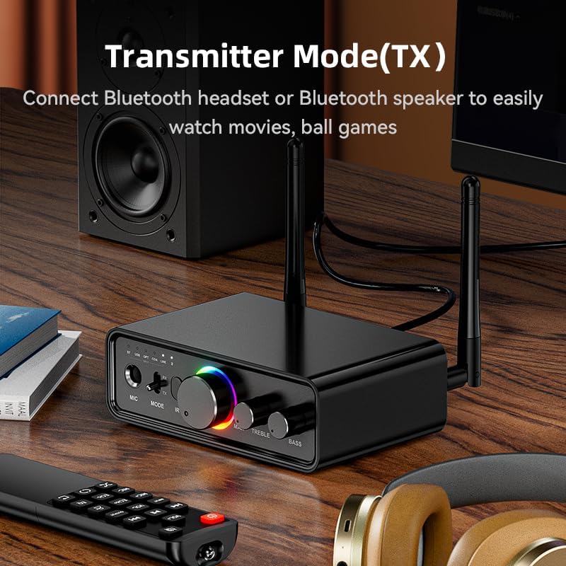 Upgraded M18 Bluetooth 5.3 Audio Receiver Transmitter for Home Stereo TV, HiFi Wireless Bluetooth Low Latency Audio Adapter, Supports USB, RCA, 3.5 mm AUX, DAC, Coaxial, Optical Input/Output - Image 6