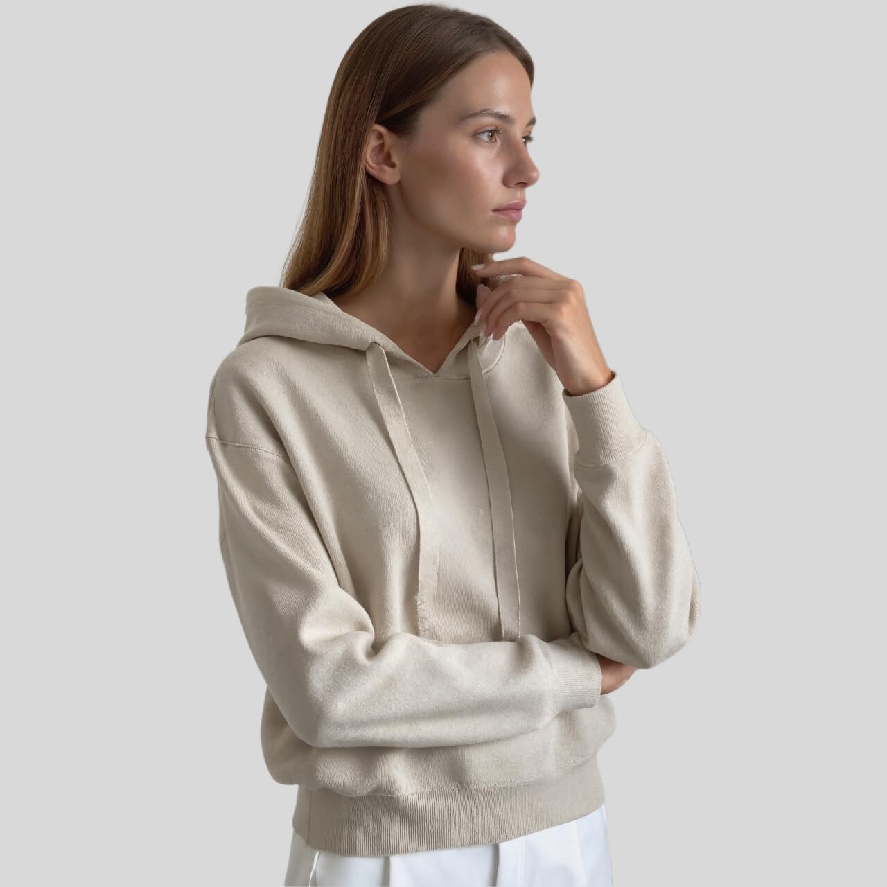 Women's 100% Merino Wool Long Sleeve,Casual Outdoor Performance, Sof t Hoodie Sweater