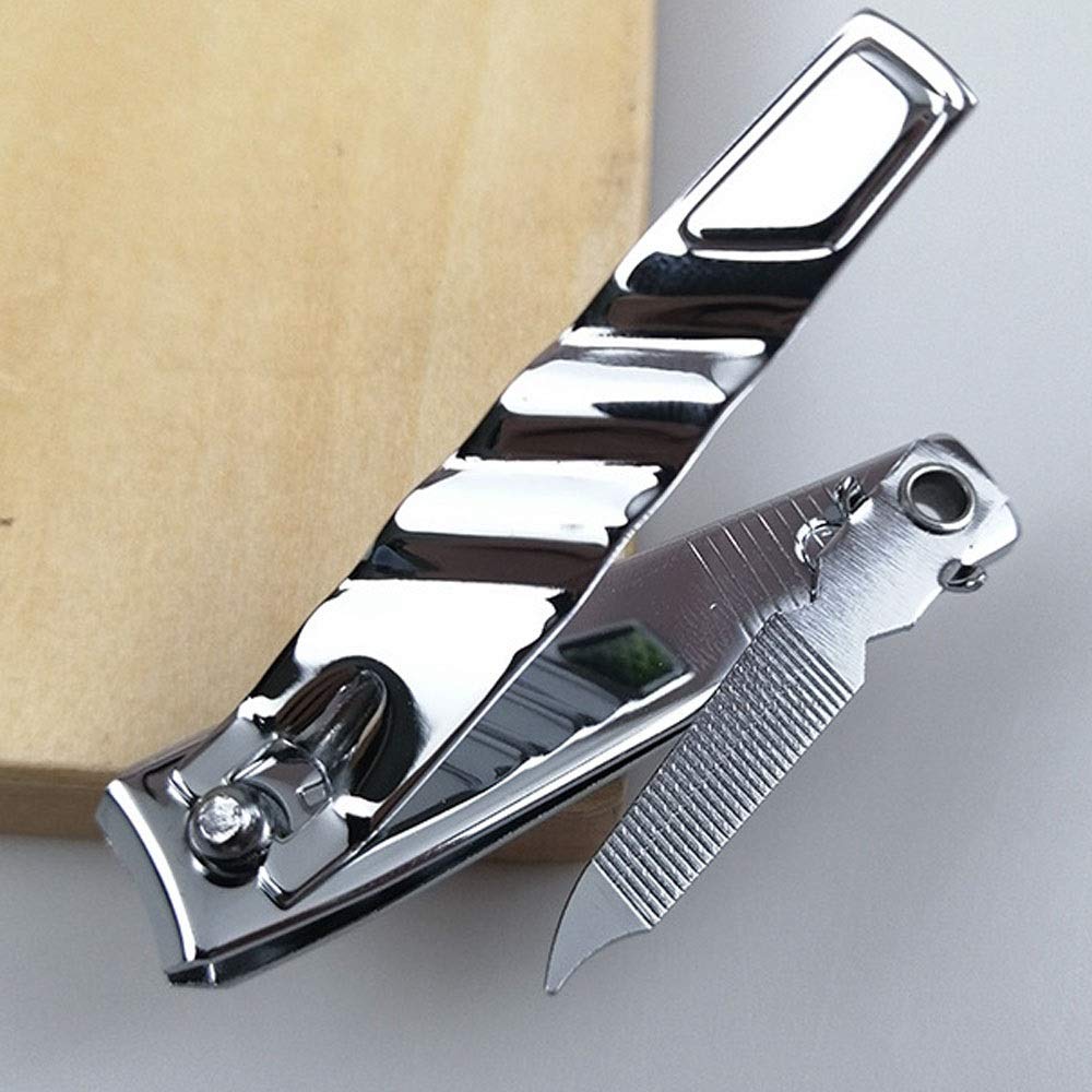 XIANGFAZJD Cortauñas Clippers de uñas para Adultos Clippers de uñas de Plata de Acero al Carbono 57 * 10 mm cortadores de uñas portátiles