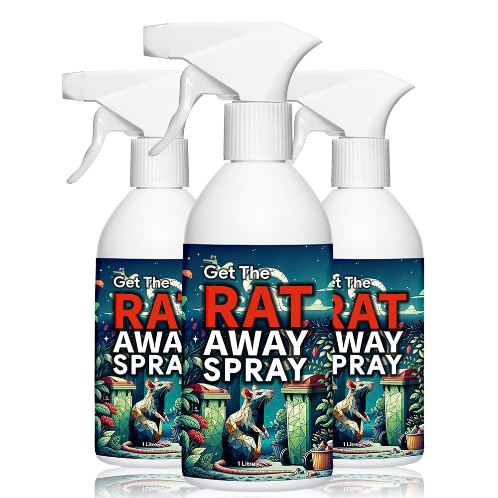 Rat Away Natural Repellent Spray – Eco-Friendly, Humane Rat Deterrent for Home and Garden – Safe for Pets and Children (1 Litre)