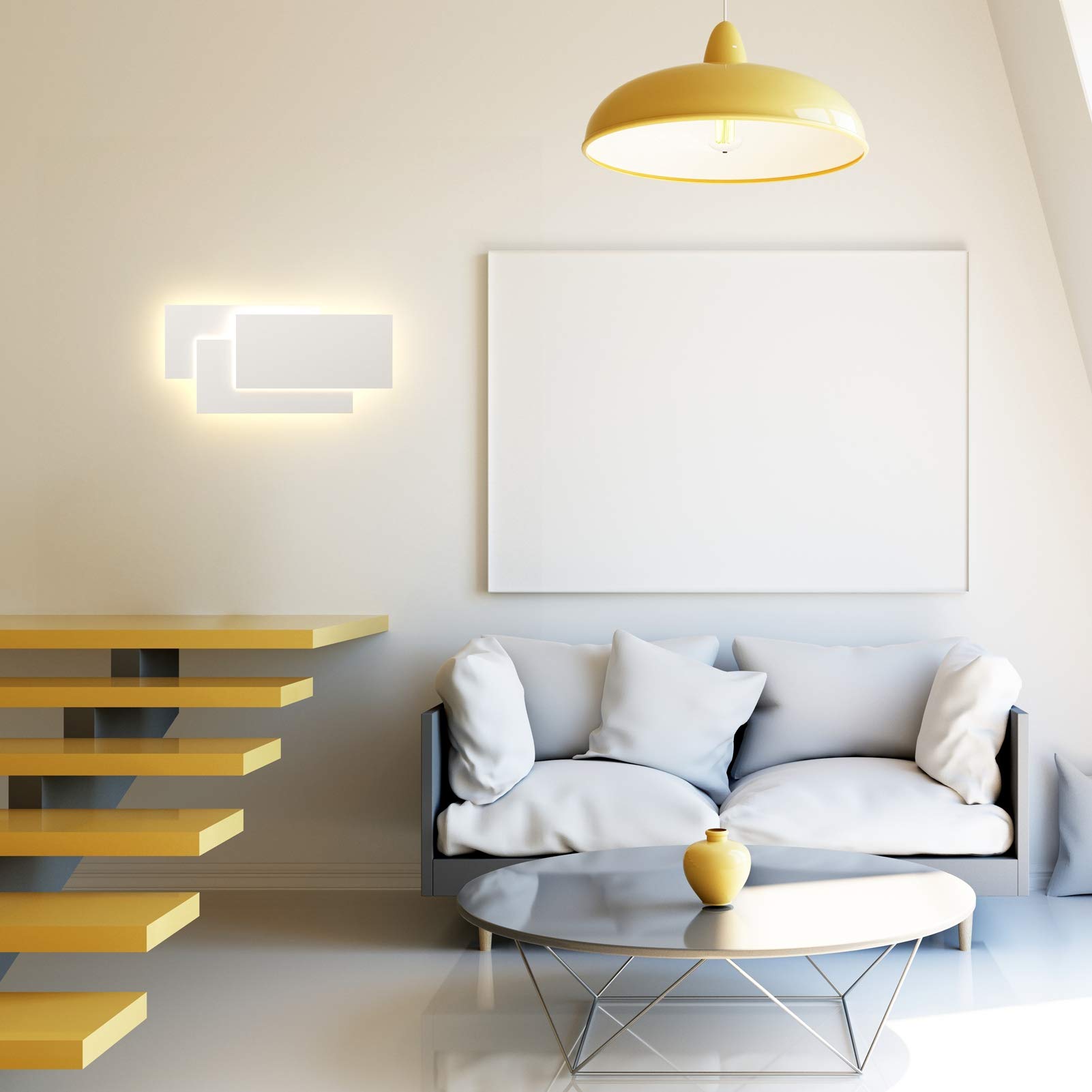 Klighten 36W Applique da Parete Interni Moderno LED 40CM Lampada da Parete Bianco Caldo 3000K Lampada da Muro per Soggiorno, Camera da letto, Corridoio, Scale (Bianca)